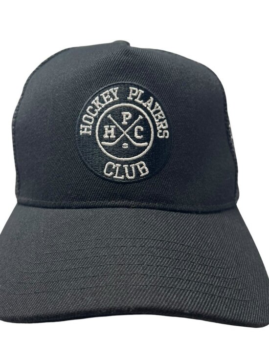 Hockey Players Club Trucker Hat Snapback Mesh Cap Black Logo Patch Adjustable - Picture 8 of 8
